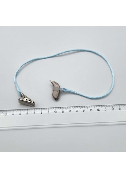 Tek Halkalı Mavi Büyük Boy Ipli Tutaç, Kulaklık Tutamacı, Işitme Cihazı Ipli Tutacağı, Yesmed -