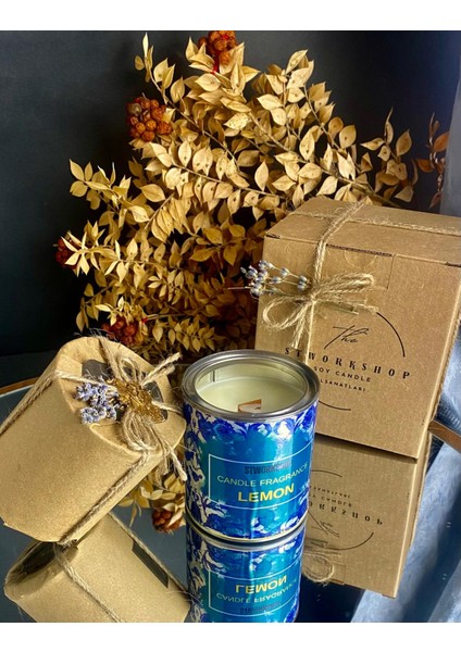 Lemon Fragrance: Dekoratif Ferahlatıcı Limon Aromalı Özel Tasarım DOĞAL Vegan Soya Wax Mum 250GR