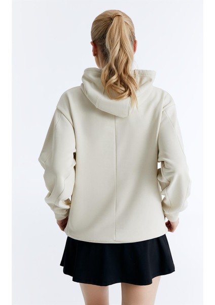 ED7749-03 Star Kadın Kapüşonlu Sweatshirt'ü Bej modelleri