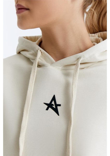 ED7749-03 Star Kadın Kapüşonlu Sweatshirt'ü Bej fırsatları