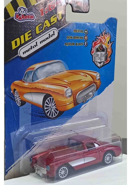 Dianomi Vardem 1:64 Ölçek Chevrolet Corvette Bordo // Çek Bırak Metal Araba 8 cm