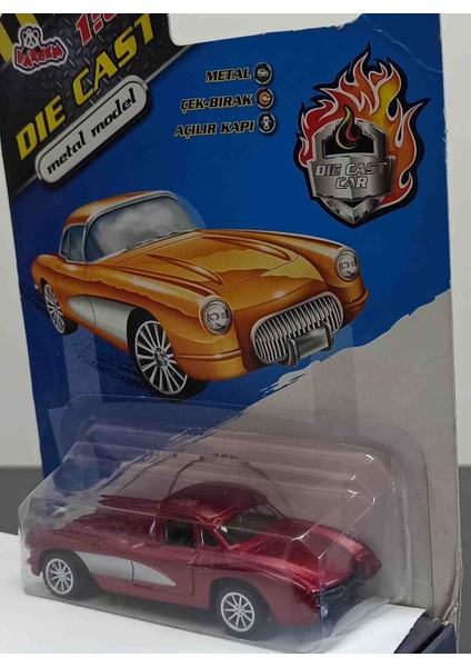Dianomi Vardem 1:64 Ölçek Chevrolet Corvette Bordo // Çek Bırak Metal Araba 8 cm fiyatları