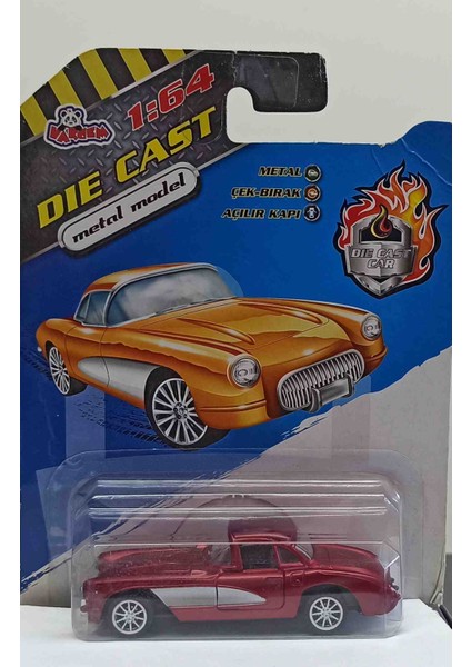 Dianomi Vardem 1:64 Ölçek Chevrolet Corvette Bordo // Çek Bırak Metal Araba 8 cm modelleri