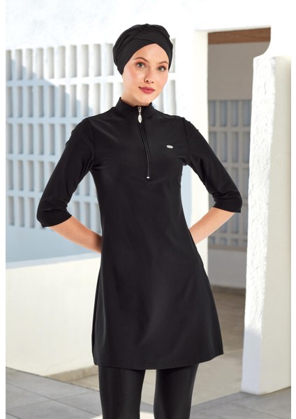 Anda Battal Yarım Kollu Tesettür Mayo 1601-P