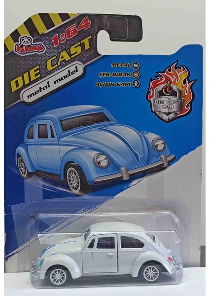 Vardem Dianomi 1:64 Ölçek Volkswagen Beyaz// Çek Bırak 8 cm Kapılar Açılır