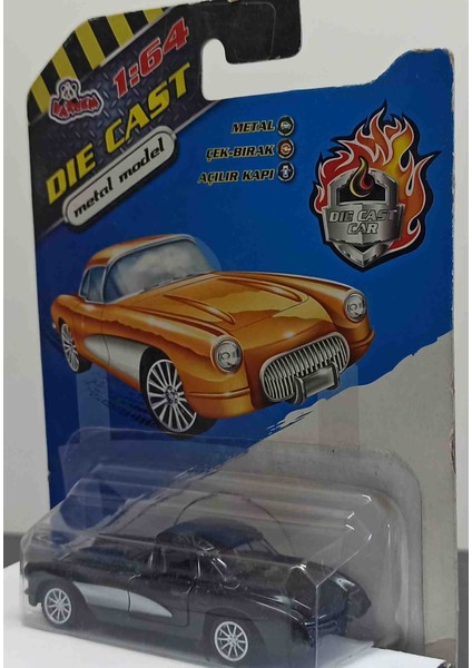 Dianomi Vardem 1:64 Ölçek Chevrolet Corvette Fümegri// Çek Bırak 8 cm Metal Araba modelleri