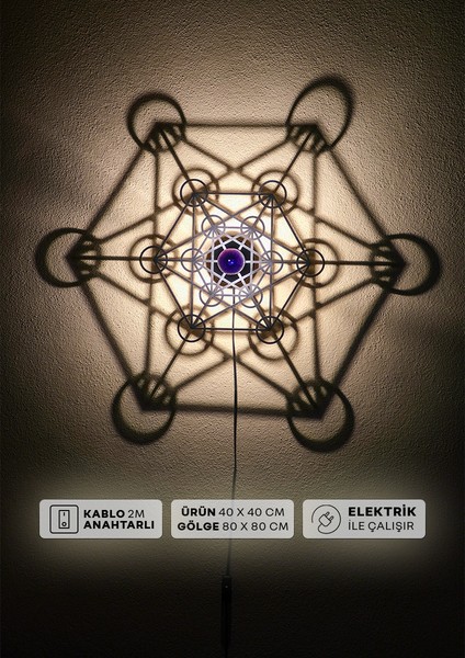 "metatron" 2m Anahtarlı Dekoratif Desenli Gölge Aplik
