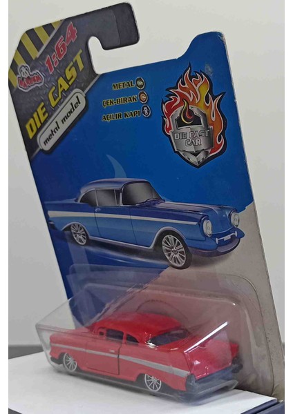 Dianomi Vardem 1:64 Chevrolet Bel/air Kırmızı// Çek Bırak 8 cm Metal Araba modelleri