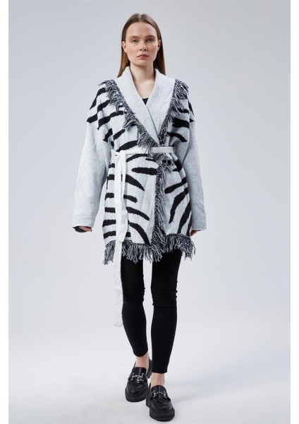 Uzun Zebra Hırka