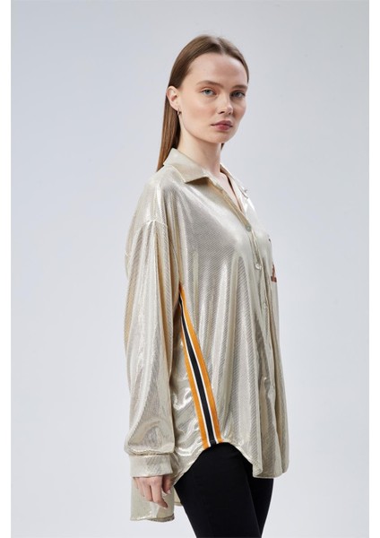 Yaldızlı Puantiyeli Gömlek modelleri