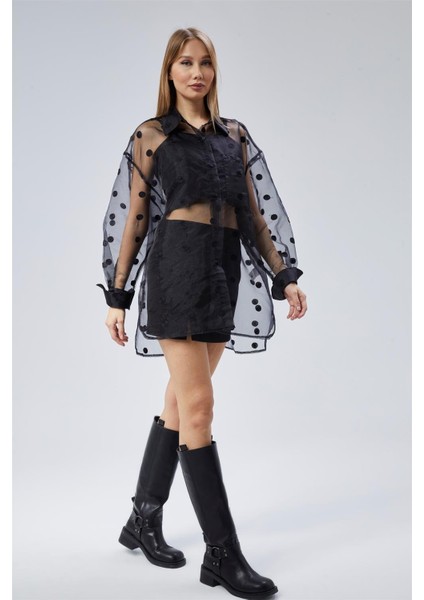 Puantiyeli Organze Gömlek fiyatları