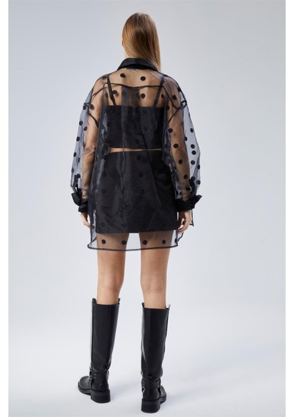 Puantiyeli Organze Gömlek fırsatları