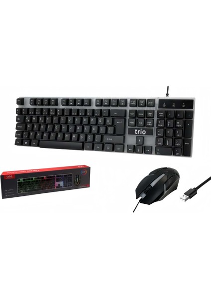 Trio TRK200 Oyuncu Klavye Mouse Set