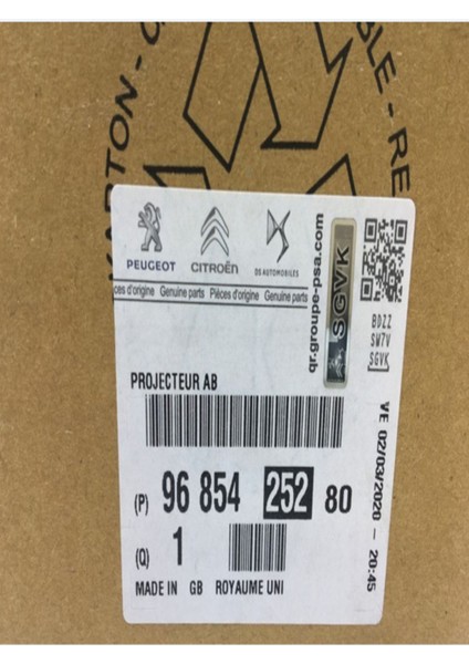 Peugeot 206/207/3008/5008 Uyumlu Sağ Sol Sis Far (6206.N0) Tek Ebat modelleri