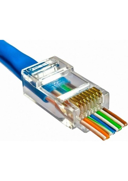Ez RJ45 Geçmeli Cat 6 Konnektör 1 Paket 100 Lü