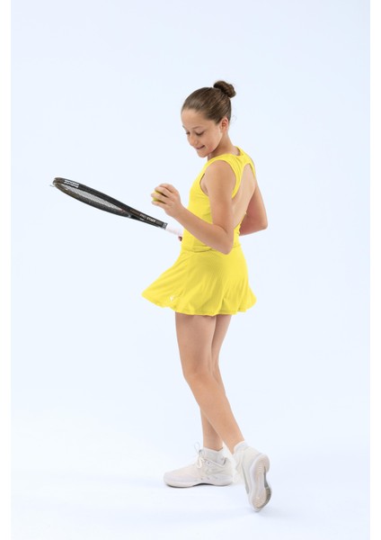 ED7747-22 Serena Dry-Touch Kız Çocuk Tenis Eteği Sarı ( Tenis , Dans )