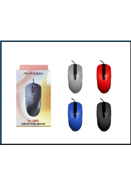 Platoon PL-1903 Kablolu Kırmızı Karma Mouse Fare