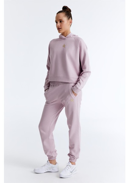 ED7739-13 Coach Crop Kadın Kapüşonlu Sweatshirt'ü Pembe