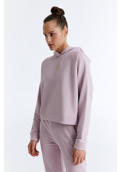 ED7739-13 Coach Crop Kadın Kapüşonlu Sweatshirt'ü Pembe fırsatları