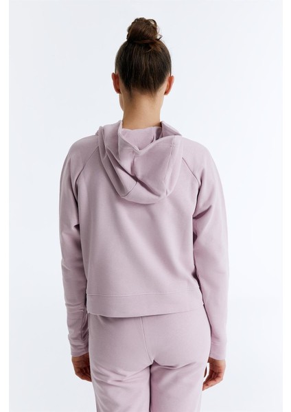 ED7739-13 Coach Crop Kadın Kapüşonlu Sweatshirt'ü Pembe indirimleri