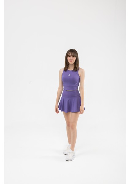 ED2390-03 Tulıp Kloş Dry-Touch Yetişkin ve Genç Tenis Eteği Mor