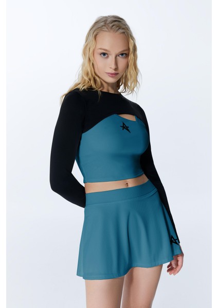 ED7747-13 Serena Dry-Touch Kadın Tenis Eteği Petrol Yeşil (Tenis, Golf, Pickleball, Dans)