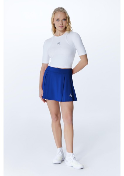 ED7784-09 Iga Dry-Touch Kadın Tenis Eteği Royal Mavi (Tenis, Golf, Pickleball, Dans)