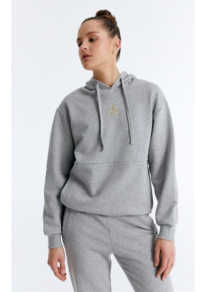 ED7749-08 Star Kadın Kapüşonlu Sweatshirt'ü Grimelanj