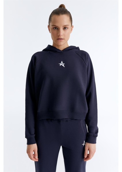 ED7749-10 Star Kadın Kapüşonlu Sweatshirt'ü Lacivert fiyatları