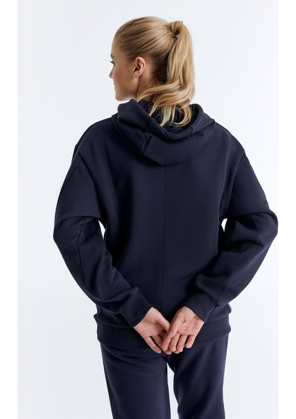 ED7749-10 Star Kadın Kapüşonlu Sweatshirt'ü Lacivert fırsatları