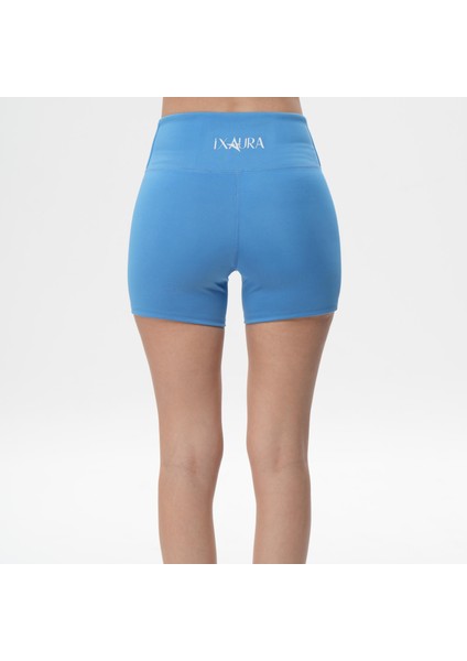 ED2308-11 Çağla Dry-Touch Yüksek Bel Kısa Tayt Mavi modelleri