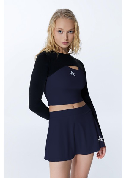 ED7747-20 Serena Dry-Touch Kadın Tenis Eteği Lacivert ( Tenis , Golf , Pickleball , Dans )