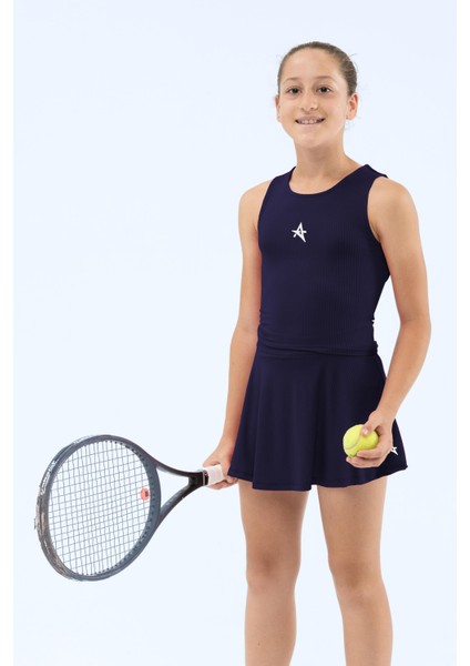 ED7747-21 Serena Dry-Touch Kız Çocuk Tenis Eteği Lacivert ( Tenis , Golf , Pickleball , Dans )