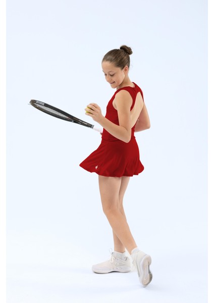 ED7747-24 Serena Dry-Touch Kız Çocuk Tenis Eteği Kırmızı ( Tenis , Dans )