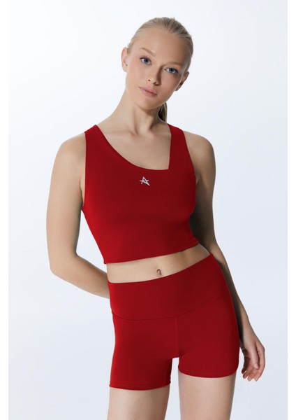 ED2308-14 Çağla Dry-Touch Yüksek Bel Kısa Tayt Kırmızı