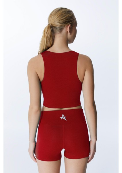 ED2308-14 Çağla Dry-Touch Yüksek Bel Kısa Tayt Kırmızı modelleri