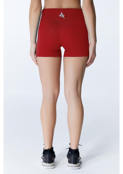 ED2308-14 Çağla Dry-Touch Yüksek Bel Kısa Tayt Kırmızı fırsatları