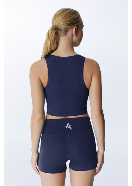 ED2308-13 Çağla Dry-Touch Yüksek Bel Kısa Kadın Sporcu Tayt Lacivert fiyatları