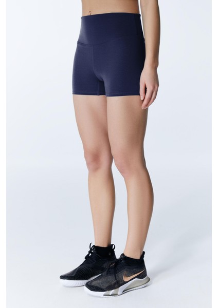 ED2308-13 Çağla Dry-Touch Yüksek Bel Kısa Kadın Sporcu Tayt Lacivert fırsatları