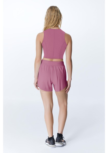 Ed 2349-03 Tamara Pliseli Sporcu Şort Gül Kurusu ( Tenis , Koşu , Pilates , Yoga , Pickleball ) fırsatları