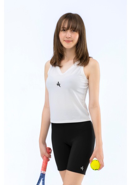 Ed 2334-04 Bıker Sporcu Tayt Dry-Touch Genç Kız ve Çocuk Tayt Siyah