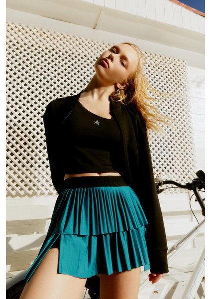 Ed 2303-04 Ada Dry-Touch Spor Etek Şortlu Petrol (Tenis, Golf, Pickleball, Dans) fırsatları