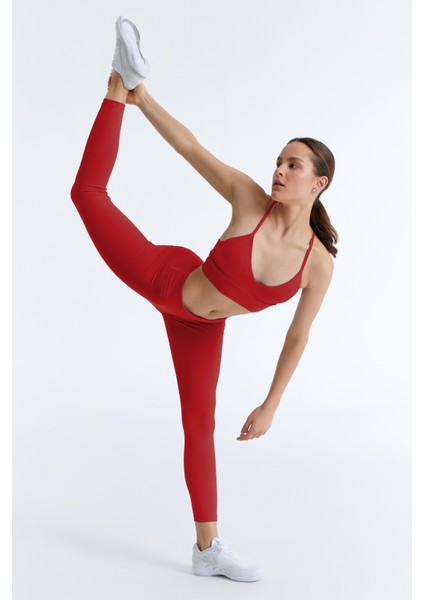 Ed 7783-03 Uzun Sporcu Tayt Koyu Kırmızı