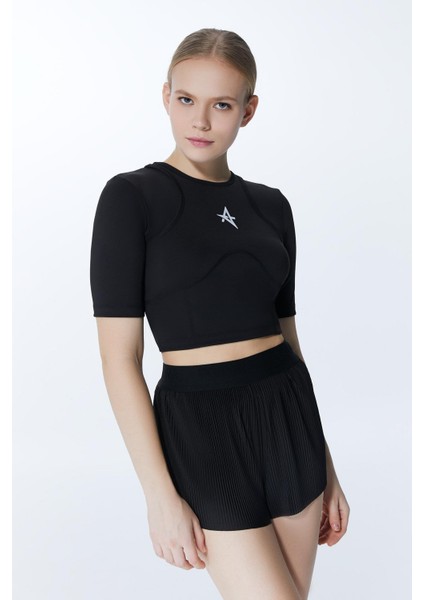 Ed 2349-02 Tamara Piliseli Sporcu Şort Siyah (Tenis, Koşu, Pilates, Yoga, Pickleball) fiyatları