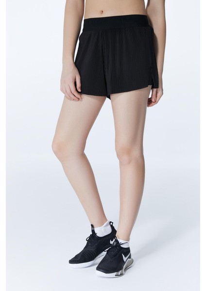 Ed 2349-02 Tamara Piliseli Sporcu Şort Siyah (Tenis, Koşu, Pilates, Yoga, Pickleball) fırsatları