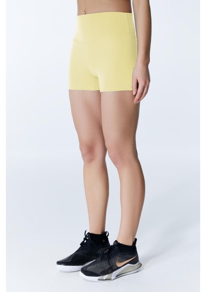 ED2308-14 Çağla Dry-Touch Yüksek Bel Kısa Tayt Sarı modelleri