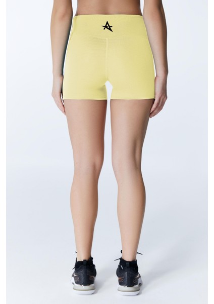 ED2308-14 Çağla Dry-Touch Yüksek Bel Kısa Tayt Sarı fırsatları