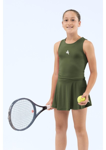 ED7747 Serena Spor Etek Haki - Kız Çocuk (Tenis, Golf, Pickleball, Dans) fiyatları