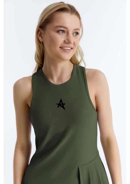 ED202301-12 Sonia Dry-Touch Kadın Tenis Elbisesi Haki ( Tenis , Golf , Pickleball , Dans ) modelleri