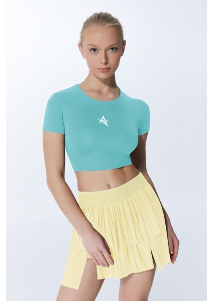 Ed 2303-11 Ada Dry-Touch Spor Etek Şortlu Sarı (Tenis, Golf, Pickleball, Dans)